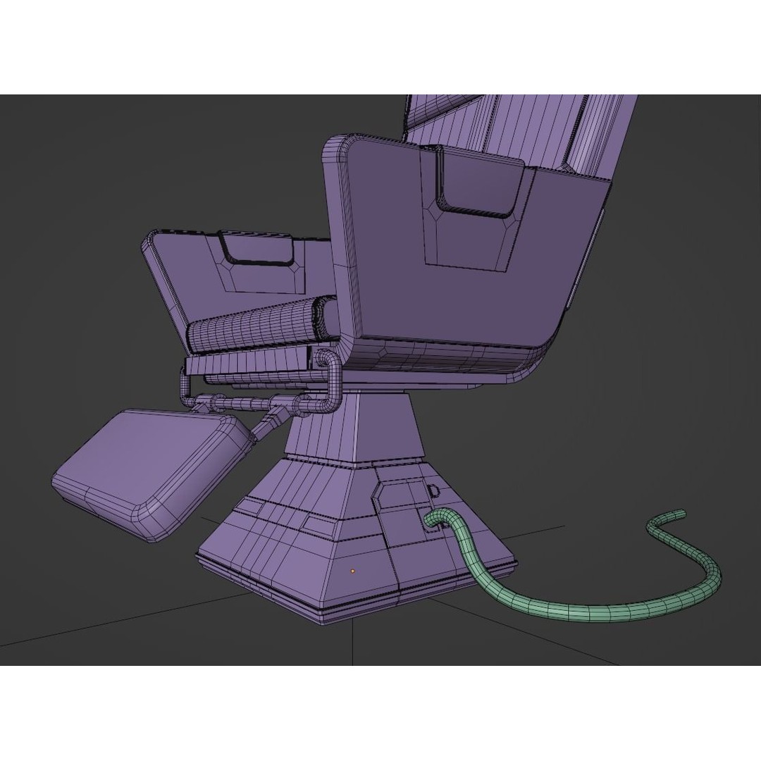 Sci-Fi Lab Chair 3D Model – Low Poly PBR Game Asset, FBX - View 11
