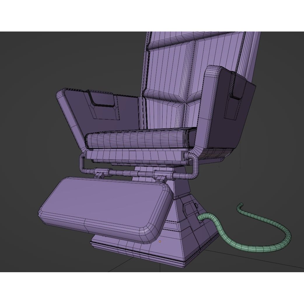 Sci-Fi Lab Chair 3D Model – Low Poly PBR Game Asset, FBX - View 12