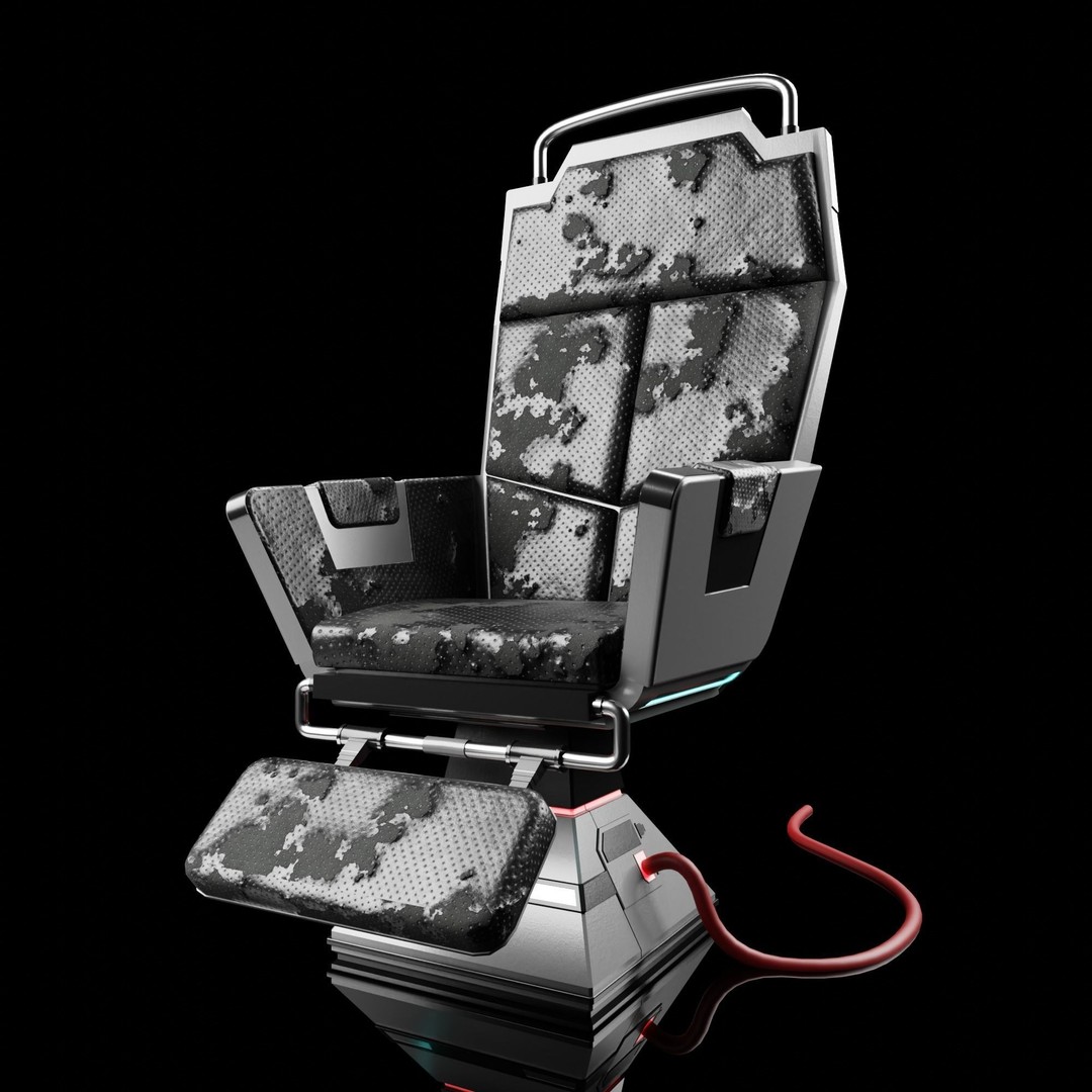 Sci-Fi Lab Chair 3D Model – Low Poly PBR Game Asset, FBX - View 3