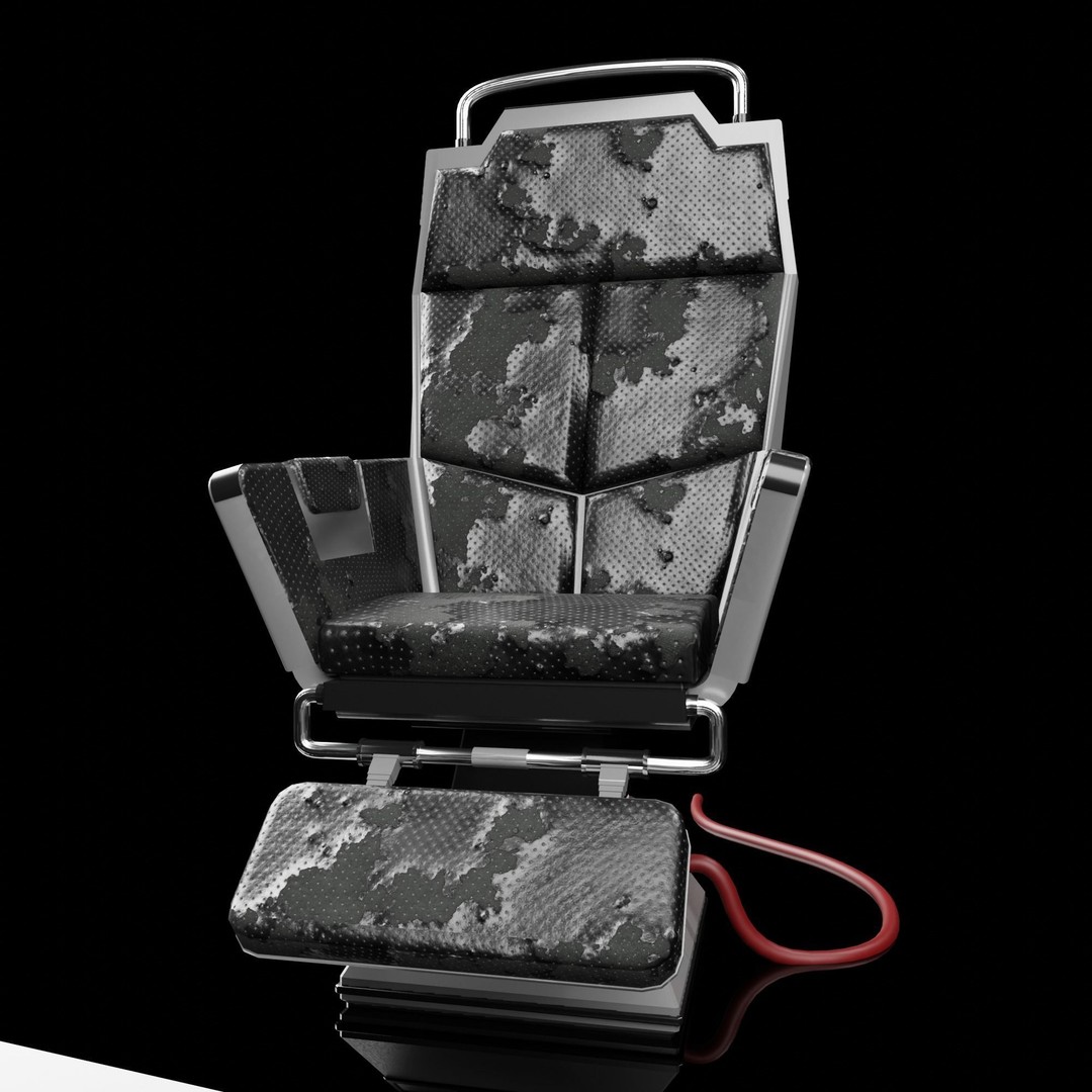 Sci-Fi Lab Chair 3D Model – Low Poly PBR Game Asset, FBX - View 4