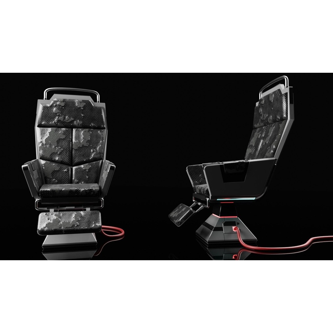 Sci-Fi Lab Chair 3D Model – Low Poly PBR Game Asset, FBX - View 5