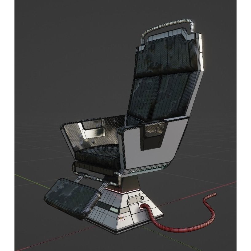 Sci-Fi Lab Chair 3D Model – Low Poly PBR Game Asset, FBX - View 6