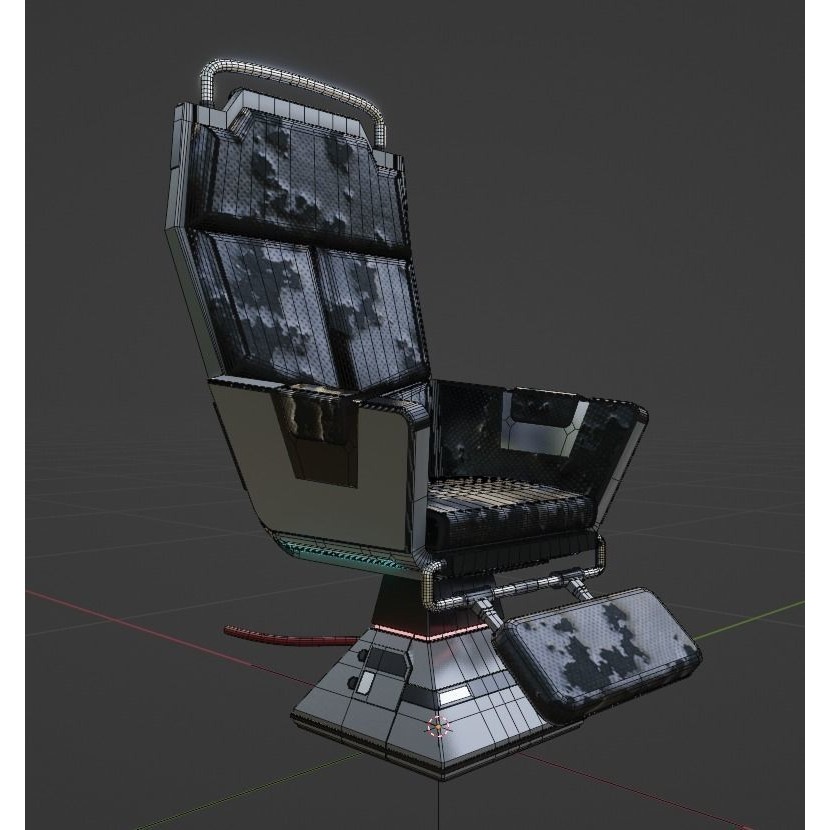 Sci-Fi Lab Chair 3D Model – Low Poly PBR Game Asset, FBX - View 7