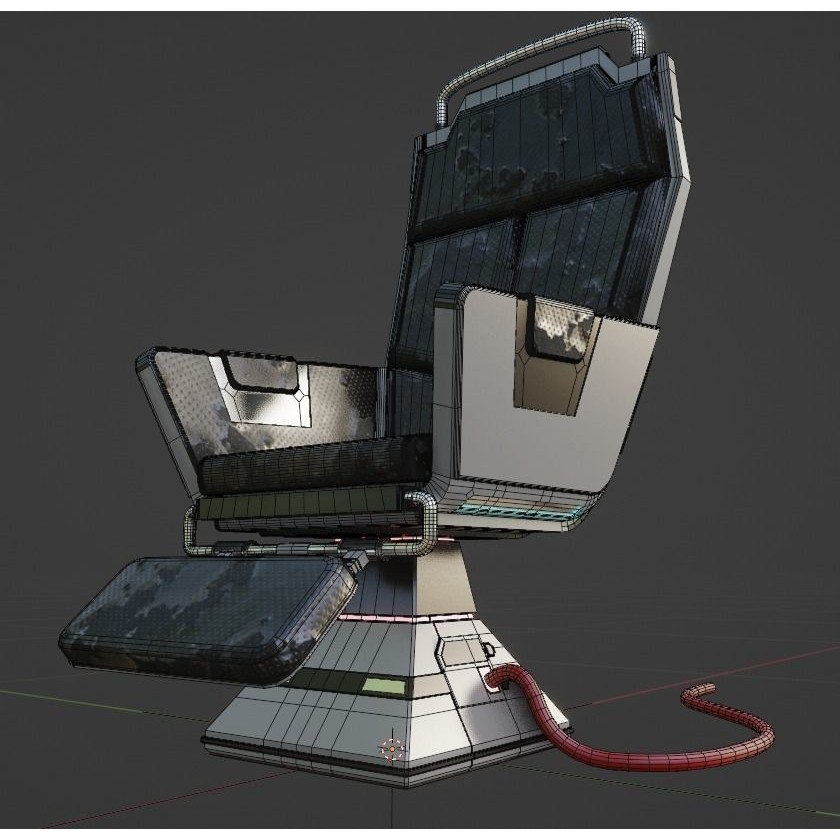 Sci-Fi Lab Chair 3D Model – Low Poly PBR Game Asset, FBX - View 8