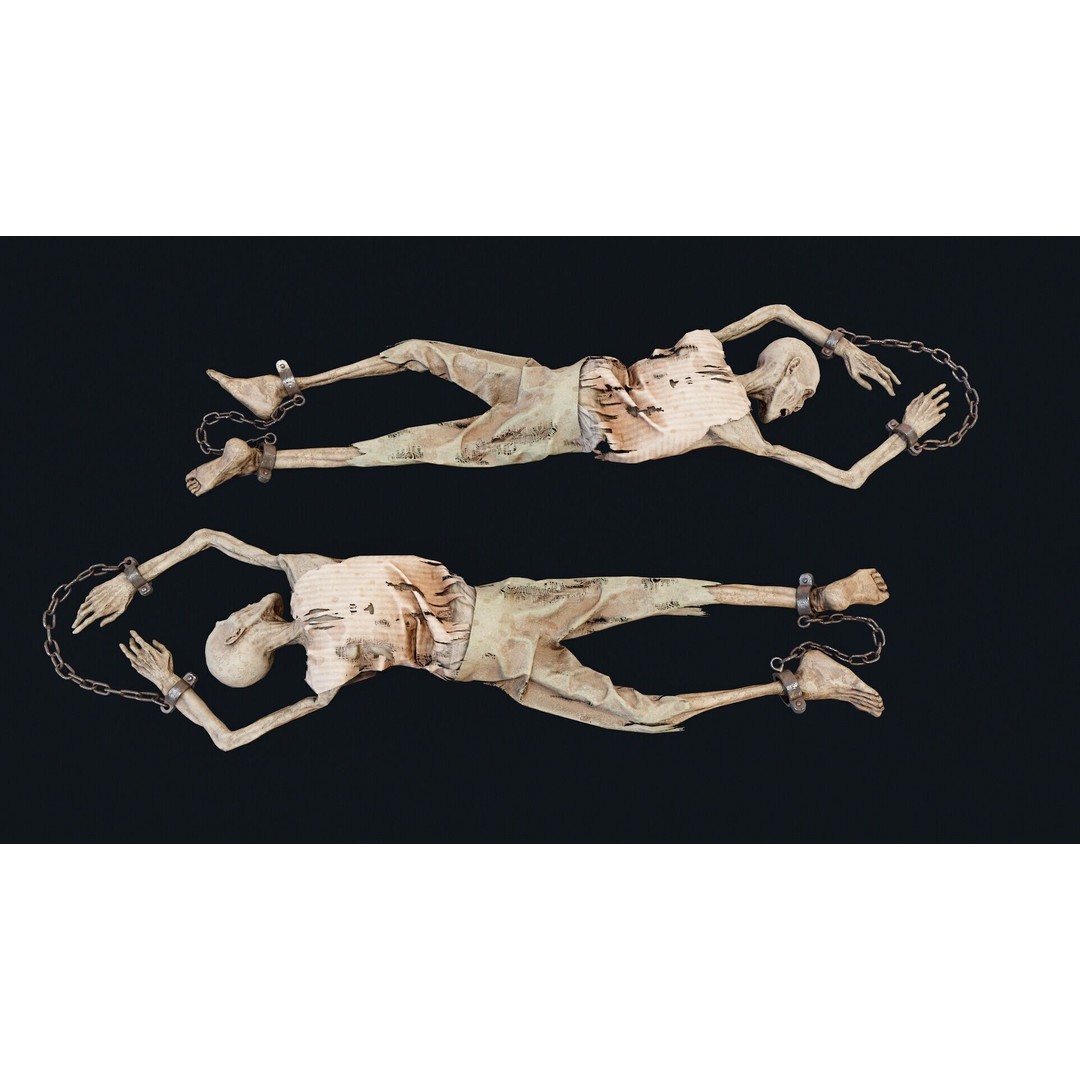 Prisoner Corpse 3D Model – Low Poly Realistic Human Skeleton, FBX - View 4