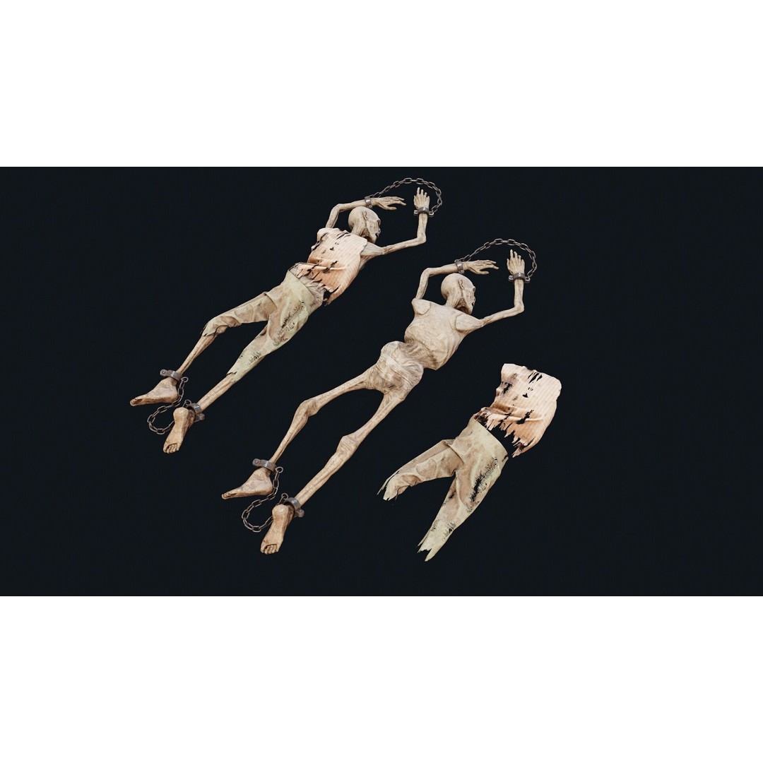 Prisoner Corpse 3D Model – Low Poly Realistic Human Skeleton, FBX - View 5
