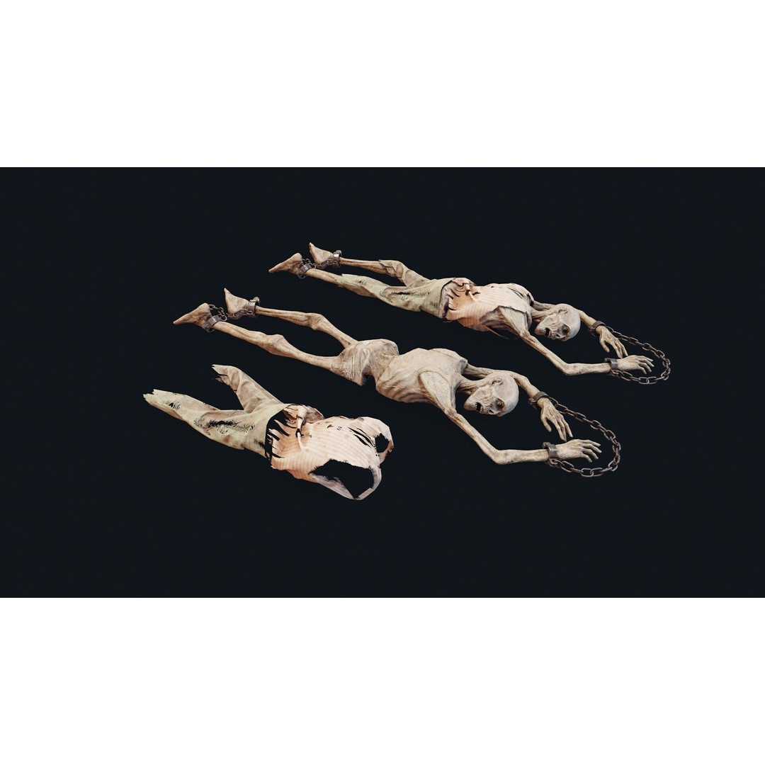 Prisoner Corpse 3D Model – Low Poly Realistic Human Skeleton, FBX - View 6