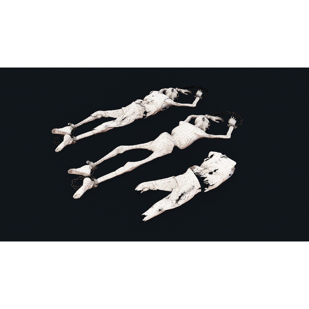 Prisoner Corpse 3D Model – Low Poly Realistic Human Skeleton, FBX - View 7