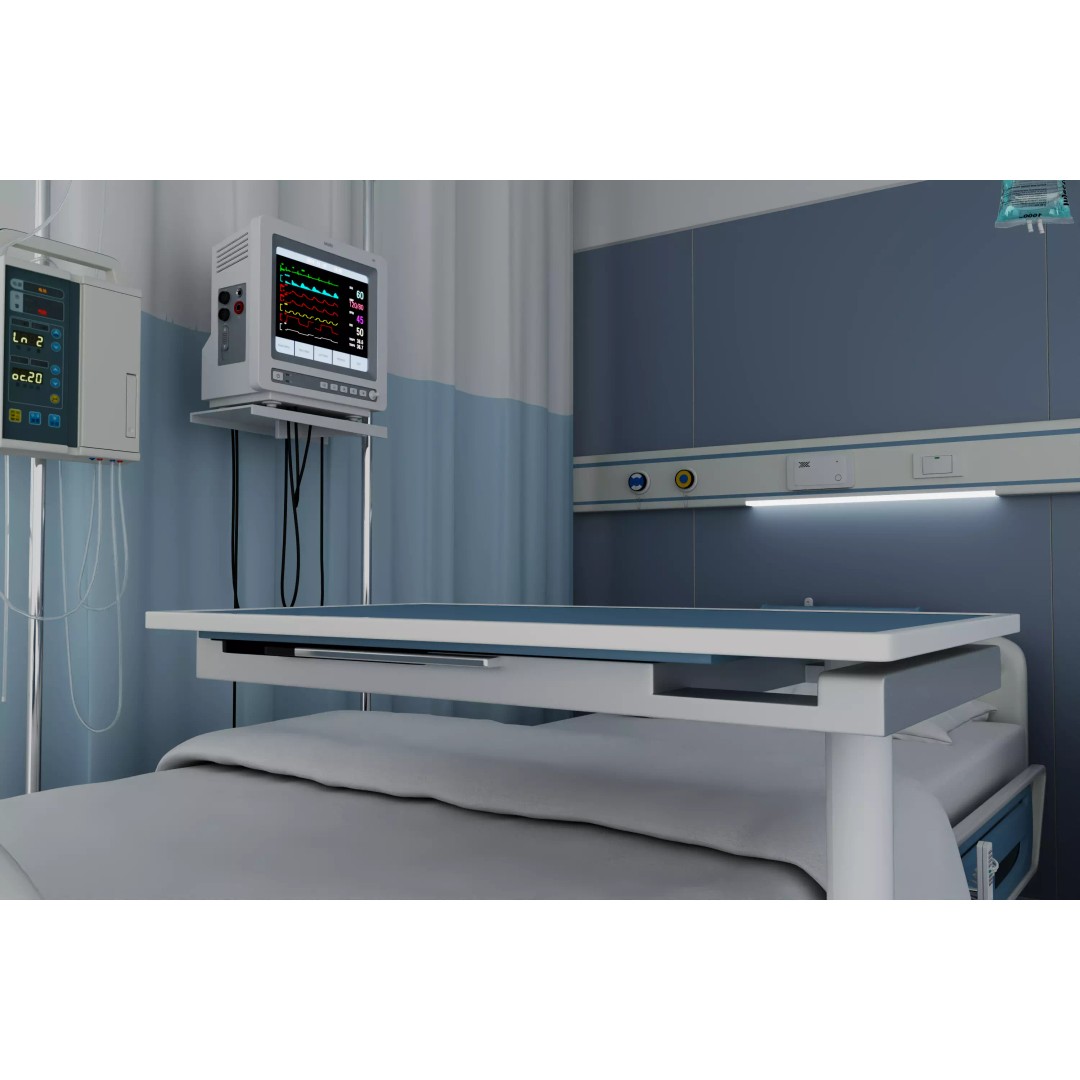 High-Tech Hospital Bed 3D Model – Realistic Medical Equipment, FBX, OBJ - View 10