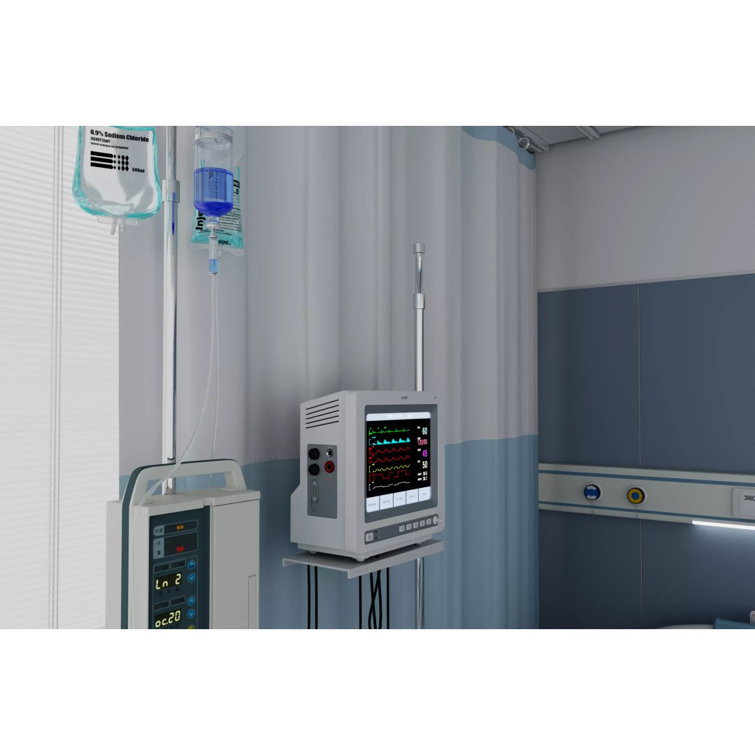 High-Tech Hospital Bed 3D Model – Realistic Medical Equipment, FBX, OBJ - View 11