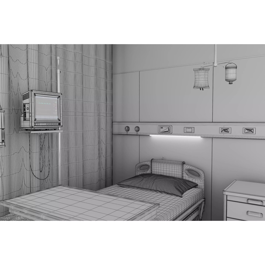 High-Tech Hospital Bed 3D Model – Realistic Medical Equipment, FBX, OBJ - View 17