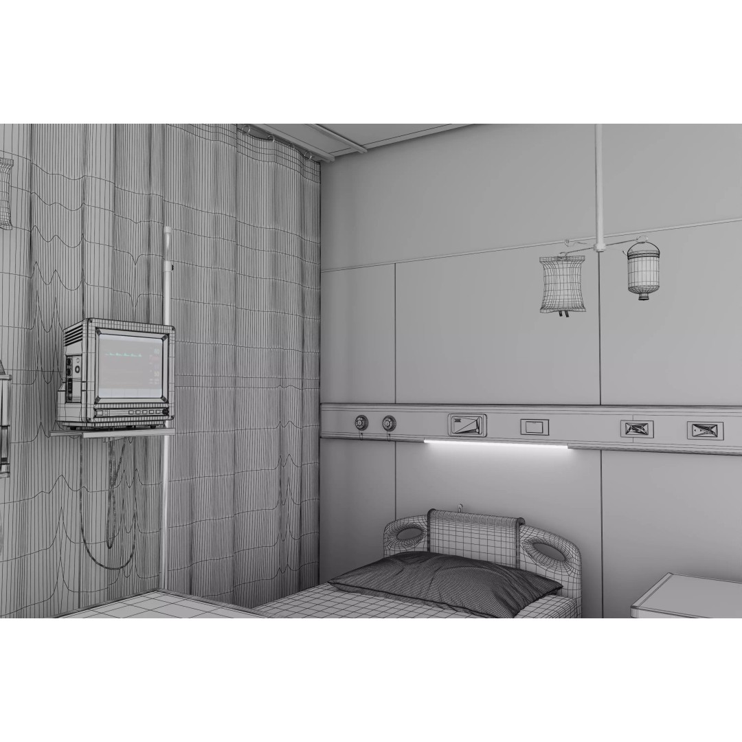 High-Tech Hospital Bed 3D Model – Realistic Medical Equipment, FBX, OBJ - View 20