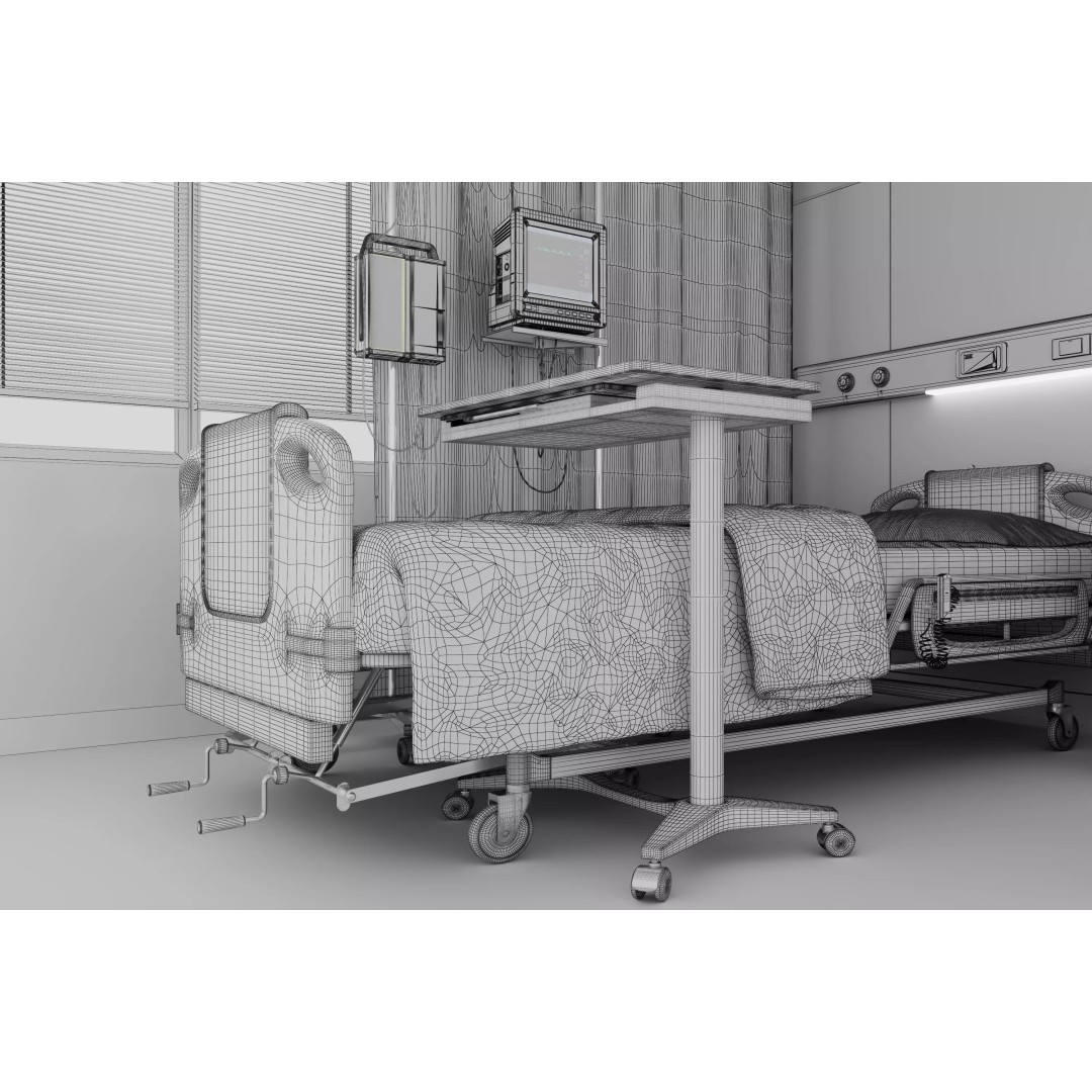 High-Tech Hospital Bed 3D Model – Realistic Medical Equipment, FBX, OBJ - View 26