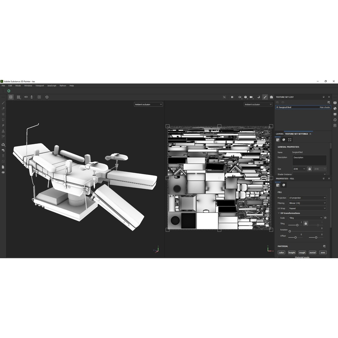 Medical Operating Surgical Bed 3D Model – Low Poly PBR Asset, FBX - View 20