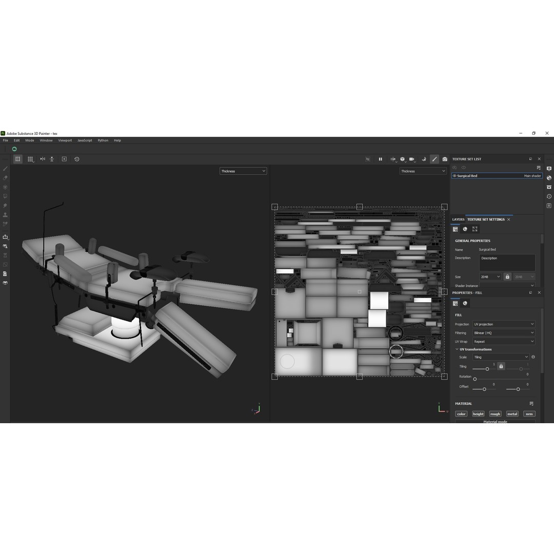 Medical Operating Surgical Bed 3D Model – Low Poly PBR Asset, FBX - View 23