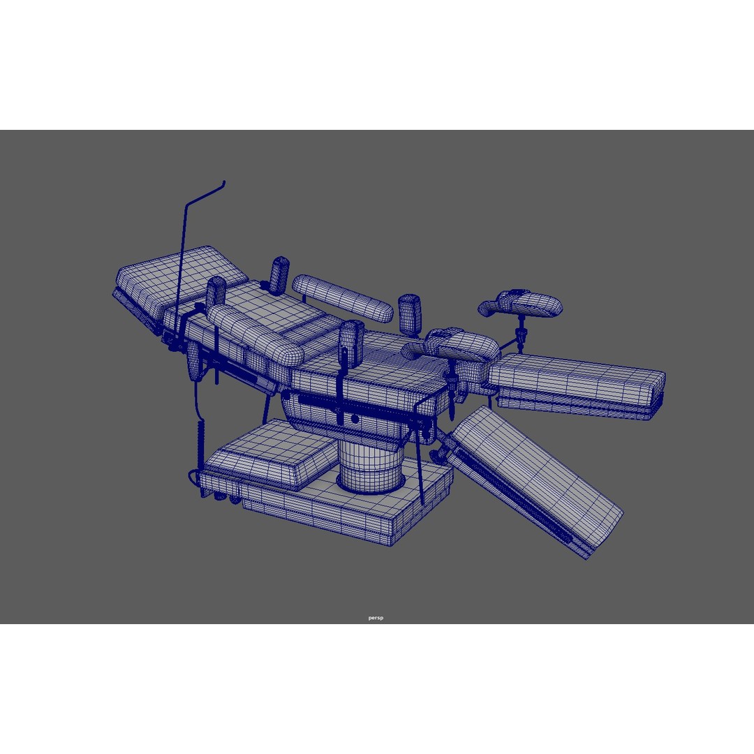 Medical Operating Surgical Bed 3D Model – Low Poly PBR Asset, FBX - View 9