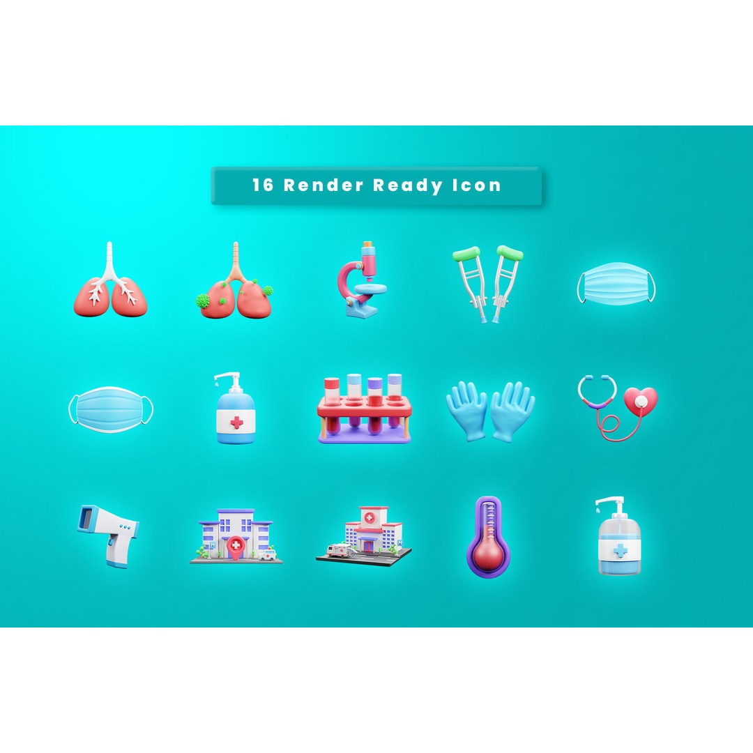 Medical Equipment Icon 3D Model – High Quality Pack for Design - View 3