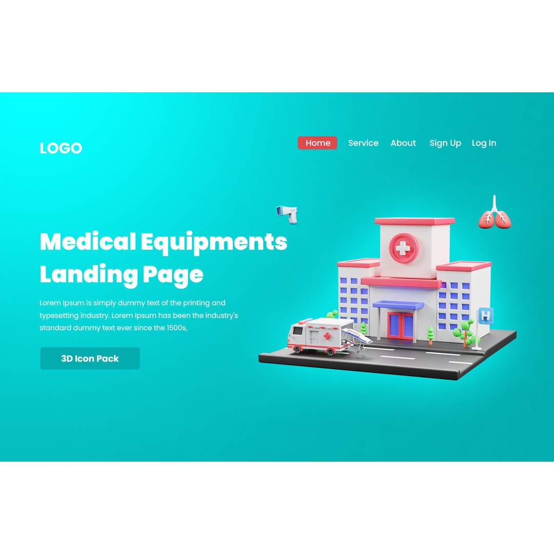 Medical Equipment Icon 3D Model – High Quality Pack for Design - View 6