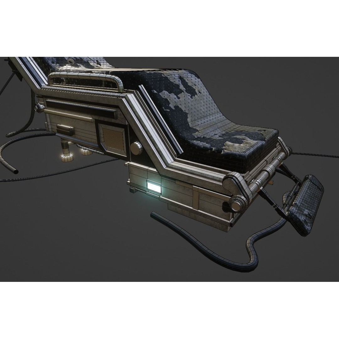 Laboratory Chair 3D Model – Low Poly Game Ready PBR Asset, FBX - View 10