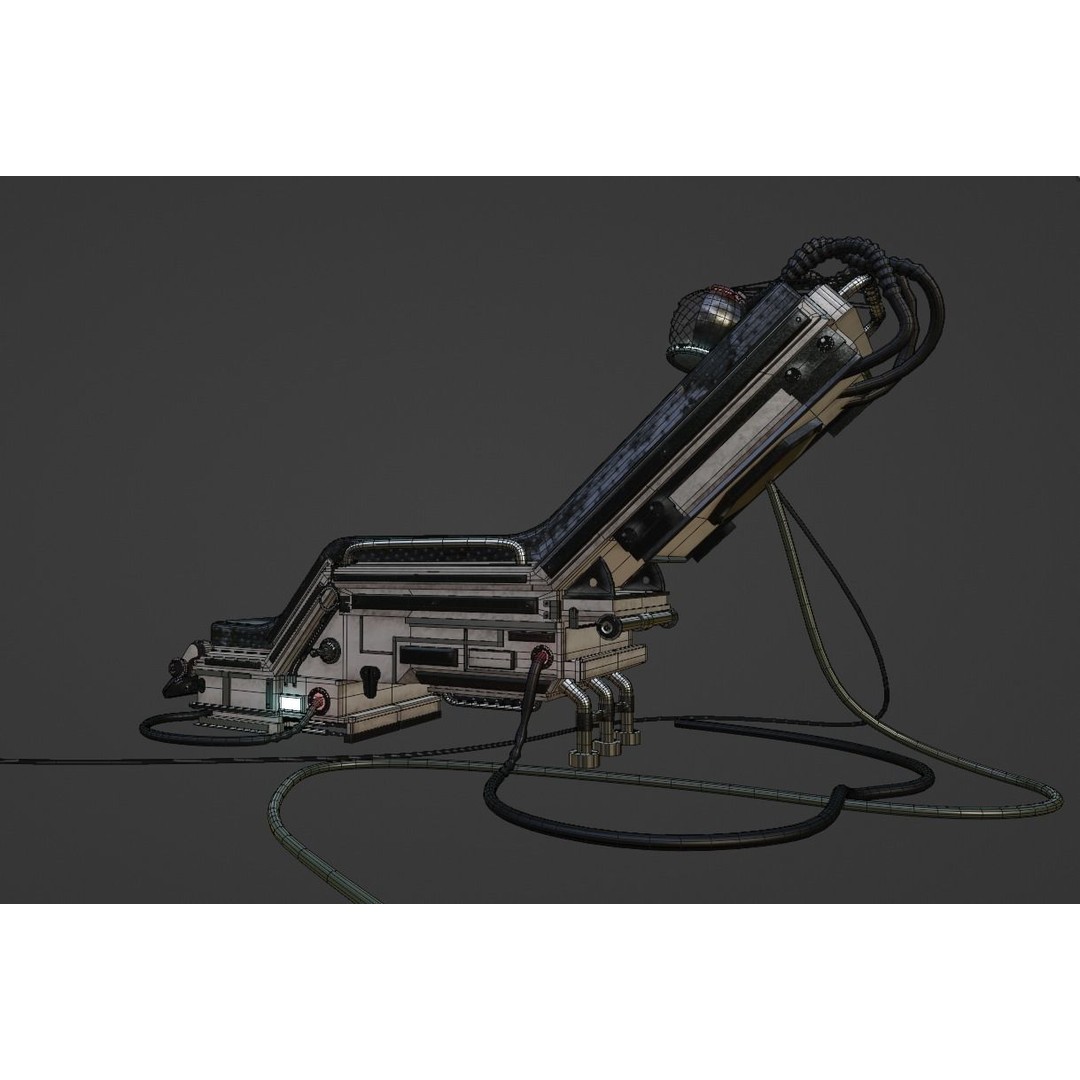 Laboratory Chair 3D Model – Low Poly Game Ready PBR Asset, FBX - View 7