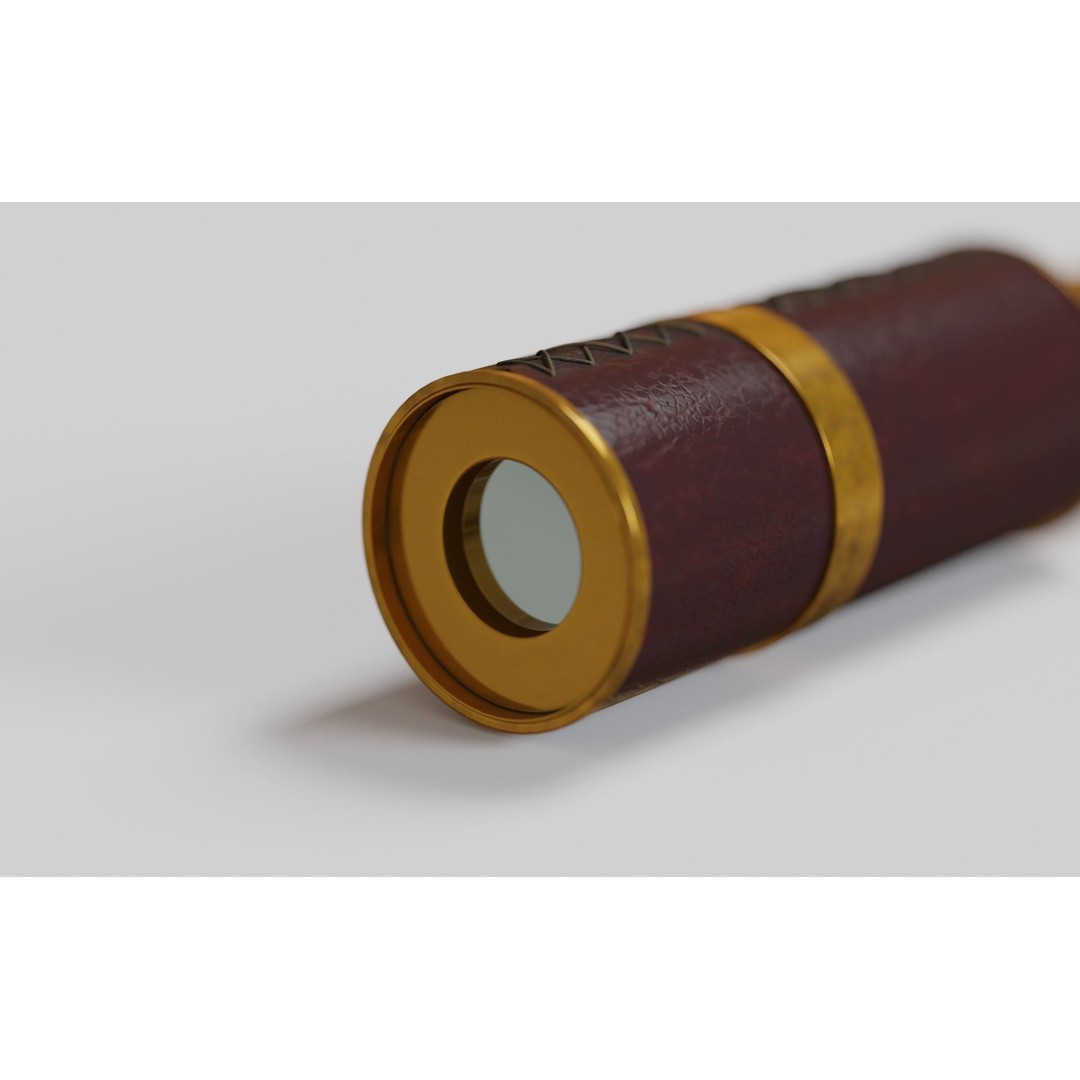 Spyglass 3D Model – Vintage Optical Device, PBR Textures, Blender - View 10