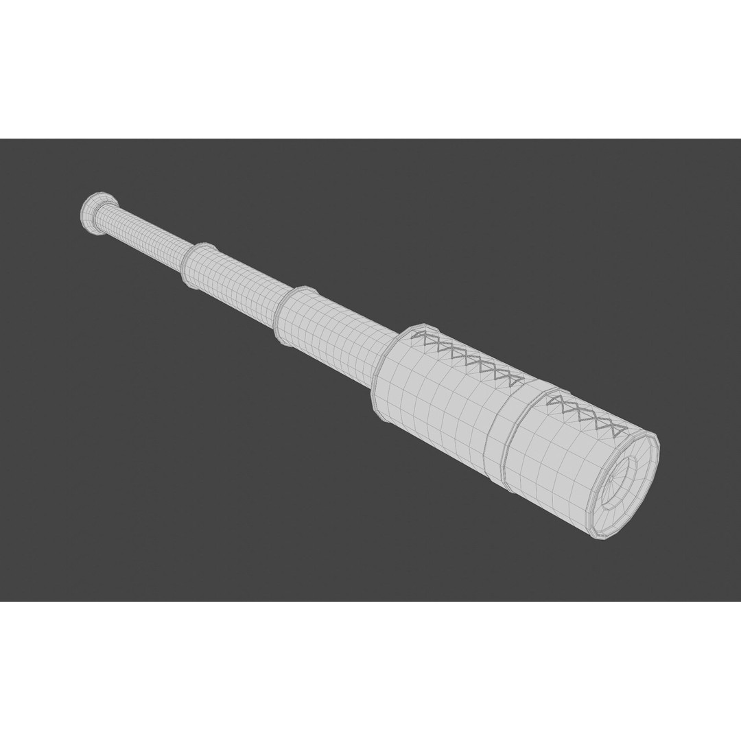 Spyglass 3D Model – Vintage Optical Device, PBR Textures, Blender - View 11