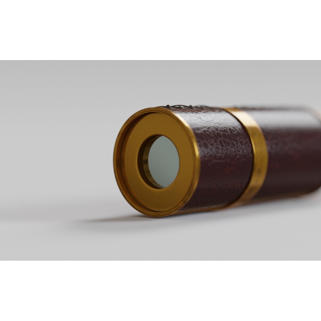Spyglass 3D Model – Vintage Optical Device, PBR Textures, Blender - View 3