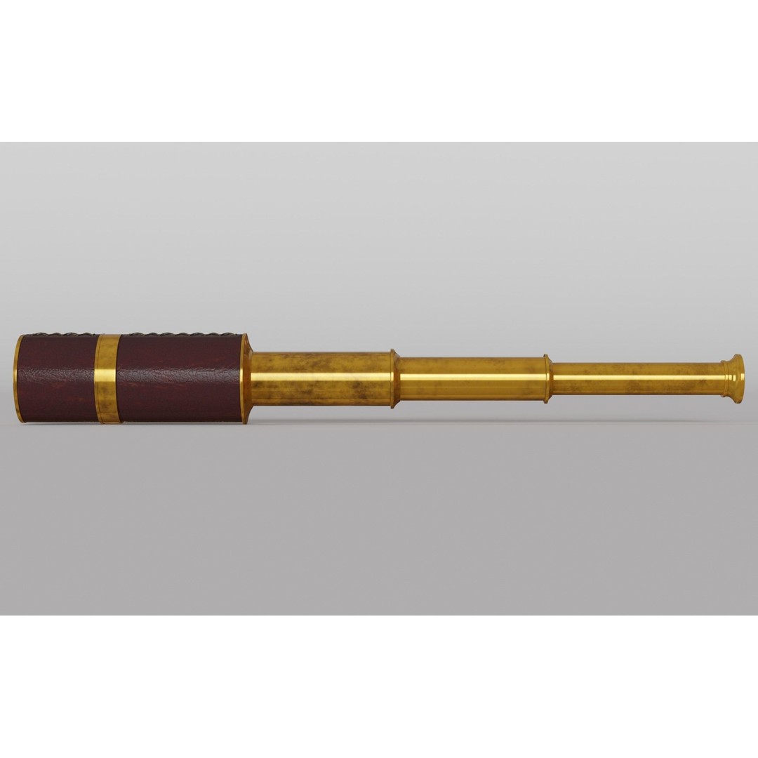 Spyglass 3D Model – Vintage Optical Device, PBR Textures, Blender - View 6