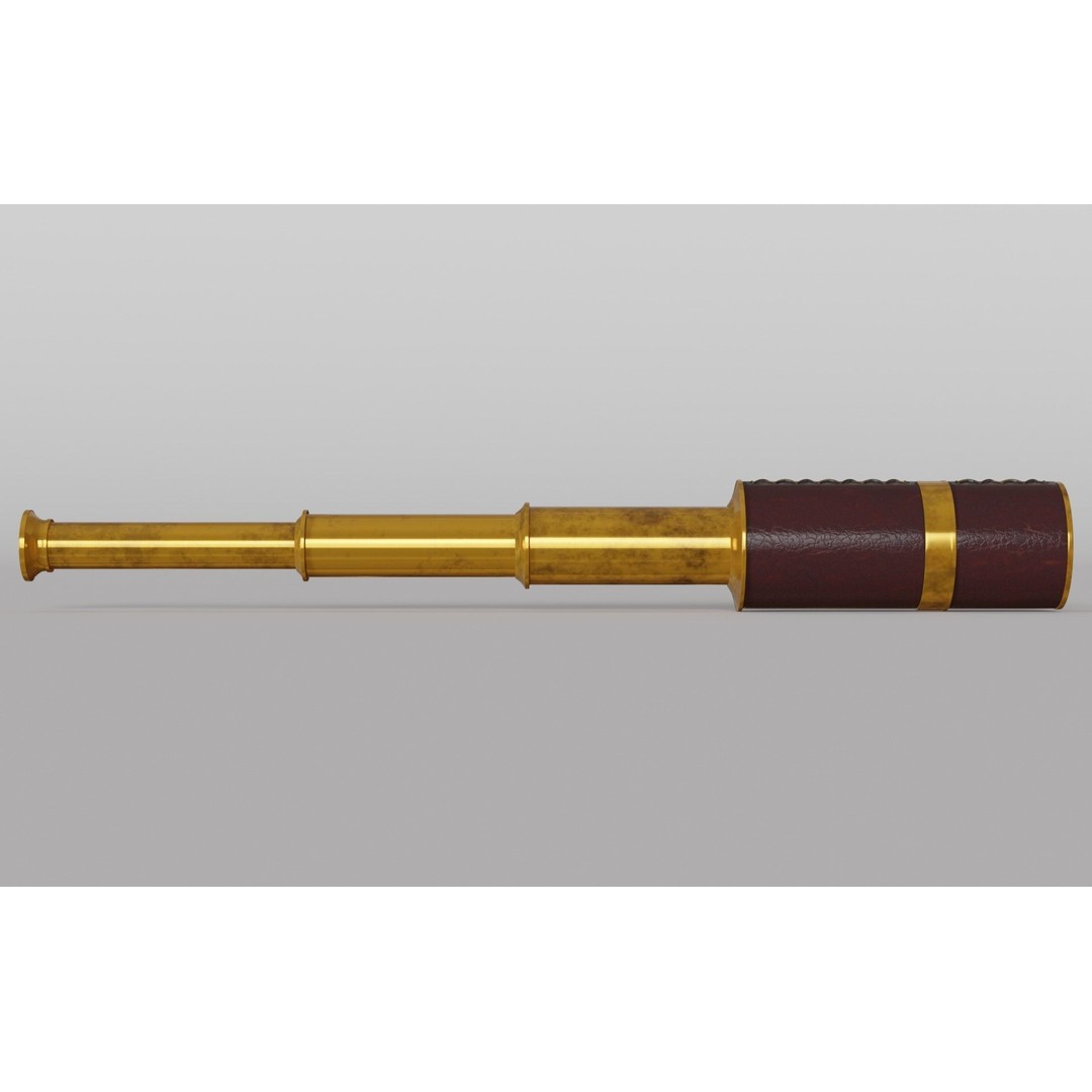 Spyglass 3D Model – Vintage Optical Device, PBR Textures, Blender - View 7