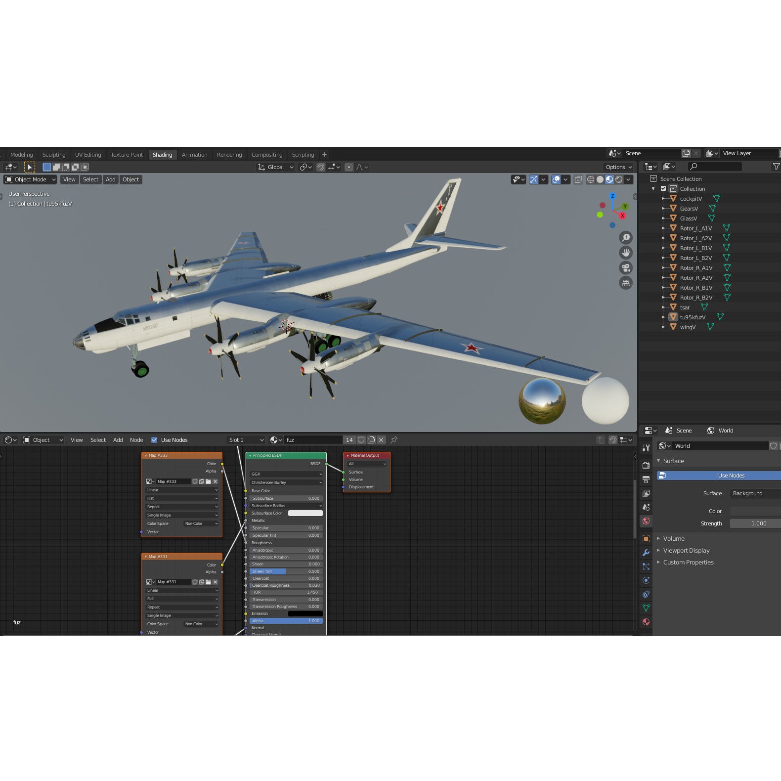 Tupolev Tu-95V Bear A - Game-Ready 3D Model - View 16