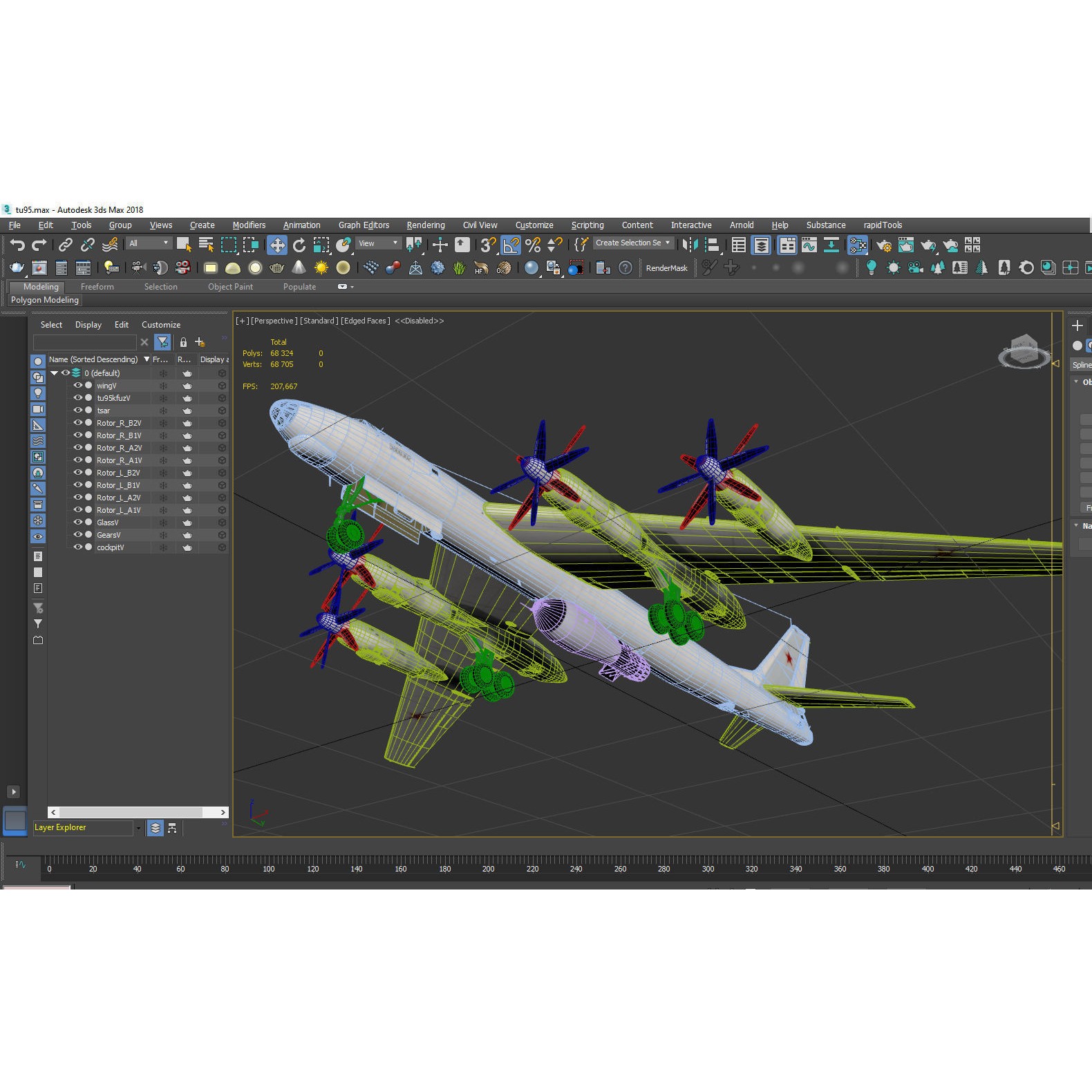 Tupolev Tu-95V Bear A - Game-Ready 3D Model - View 17