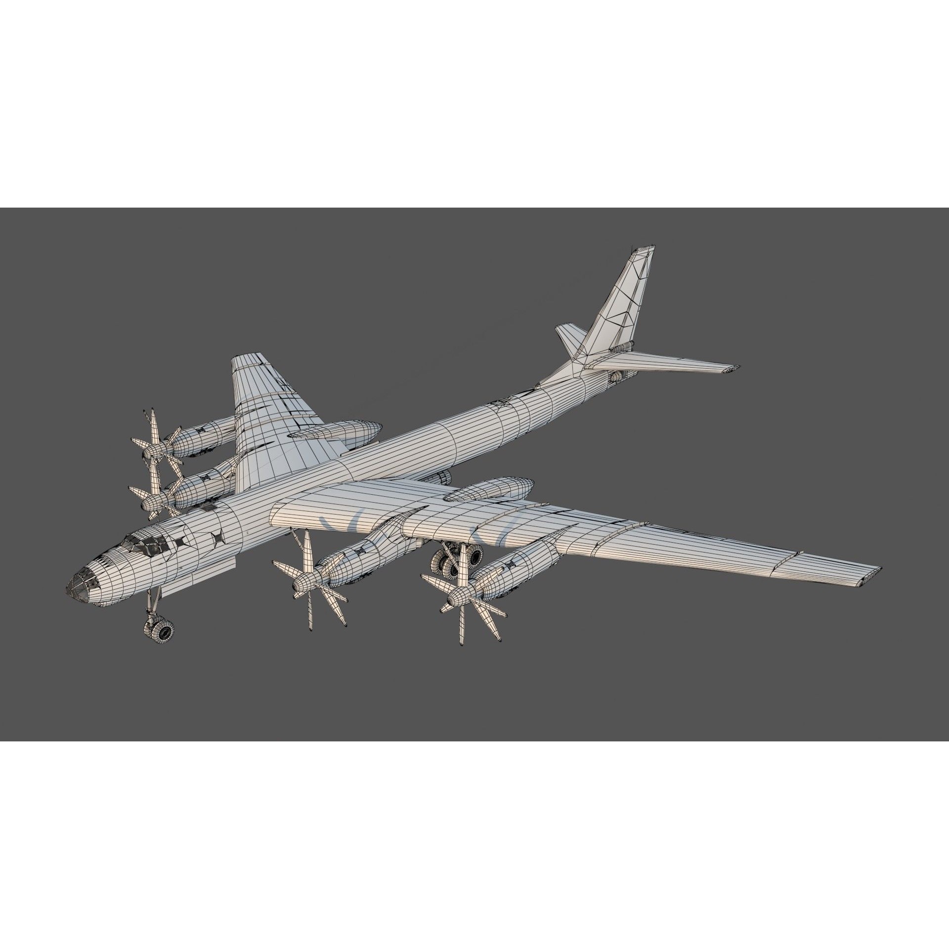 Tupolev Tu-95V Bear A - Game-Ready 3D Model - View 18