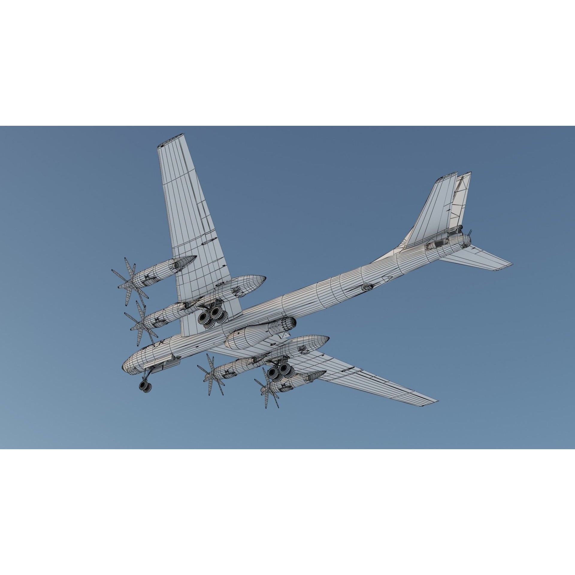 Tupolev Tu-95V Bear A - Game-Ready 3D Model - View 20