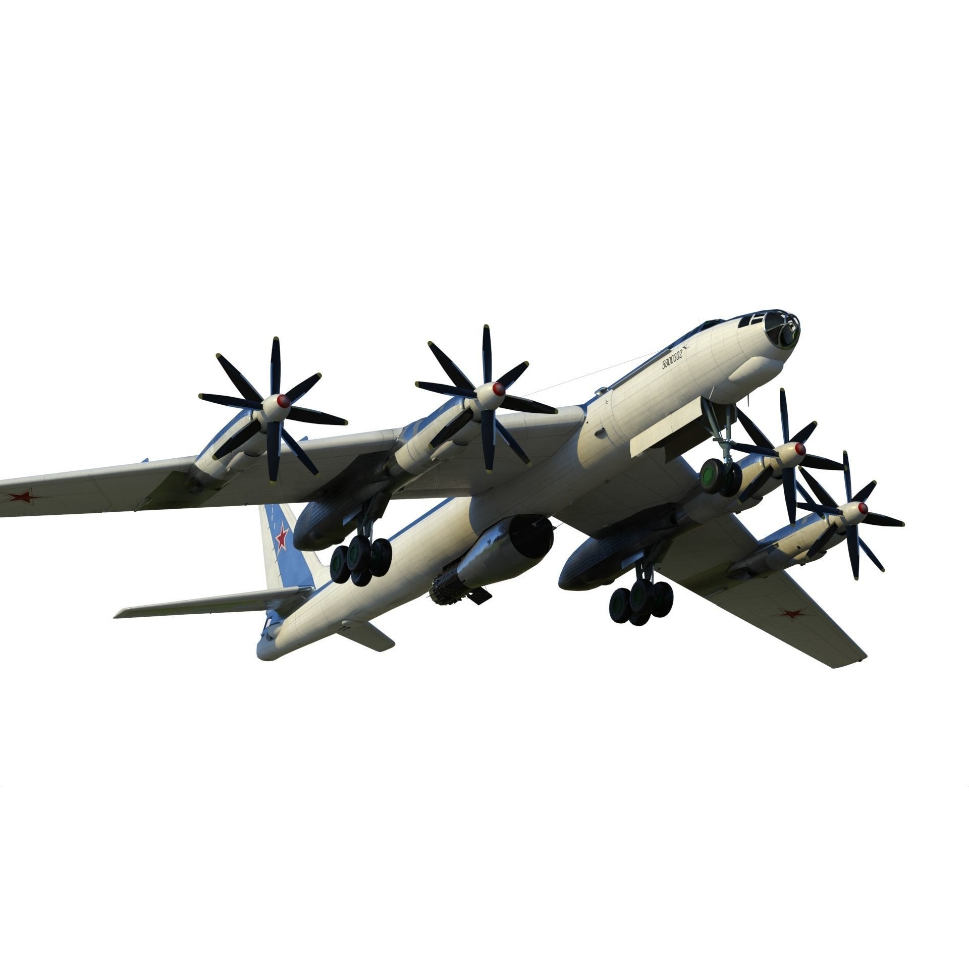 Tupolev Tu-95V Bear A - Game-Ready 3D Model - View 3