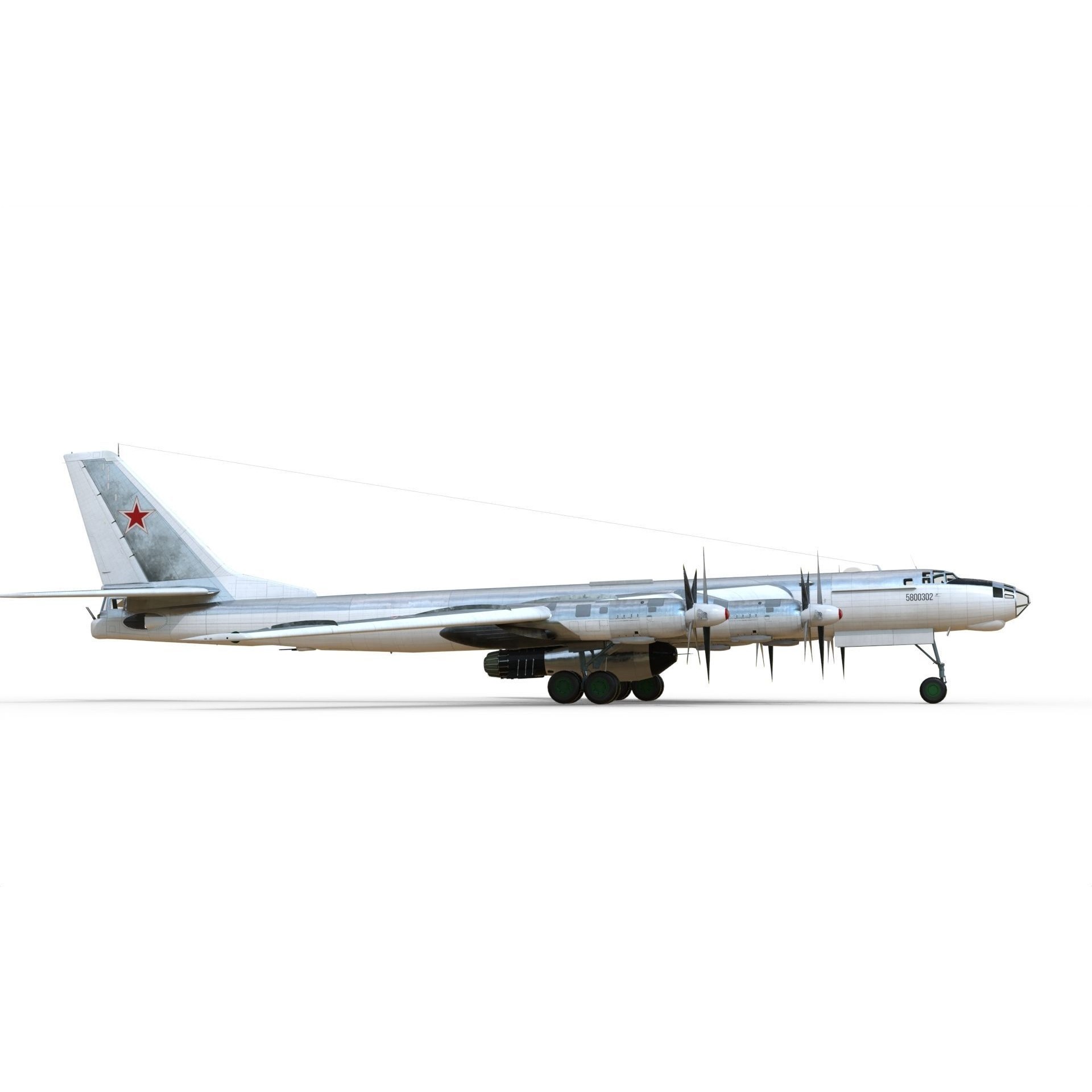 Tupolev Tu-95V Bear A - Game-Ready 3D Model - View 4
