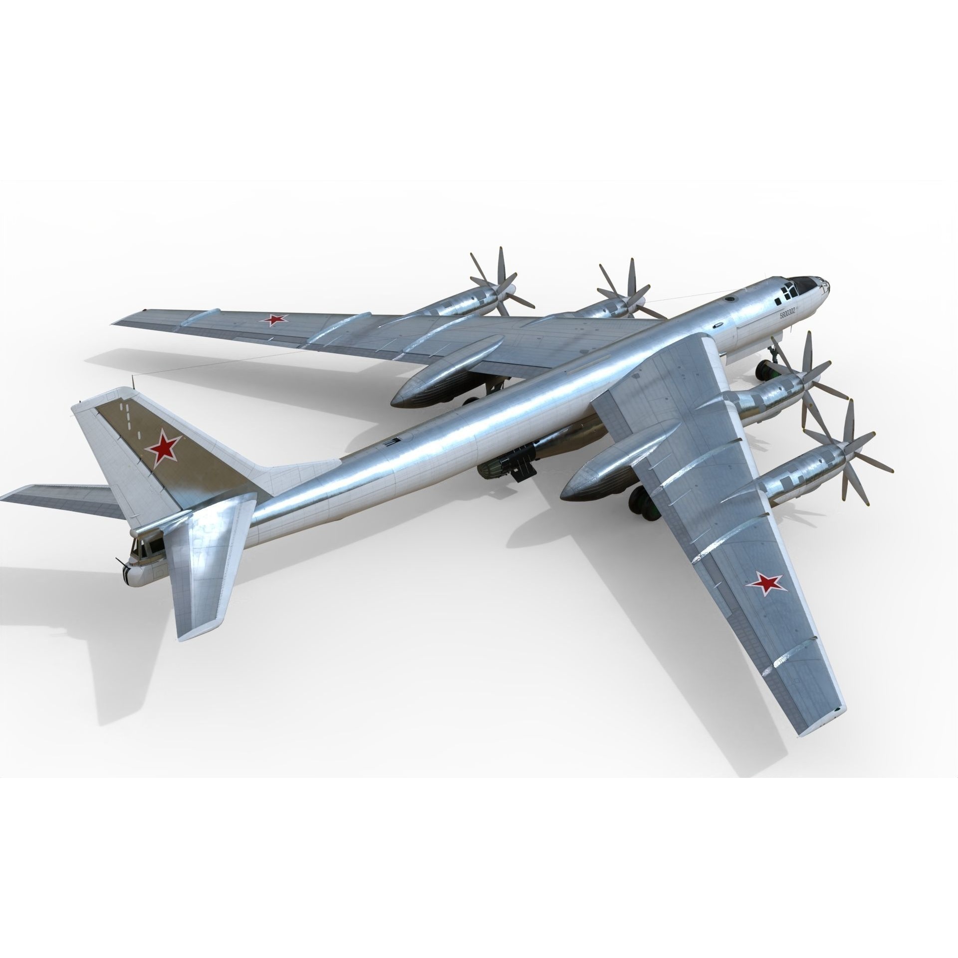 Tupolev Tu-95V Bear A - Game-Ready 3D Model - View 6