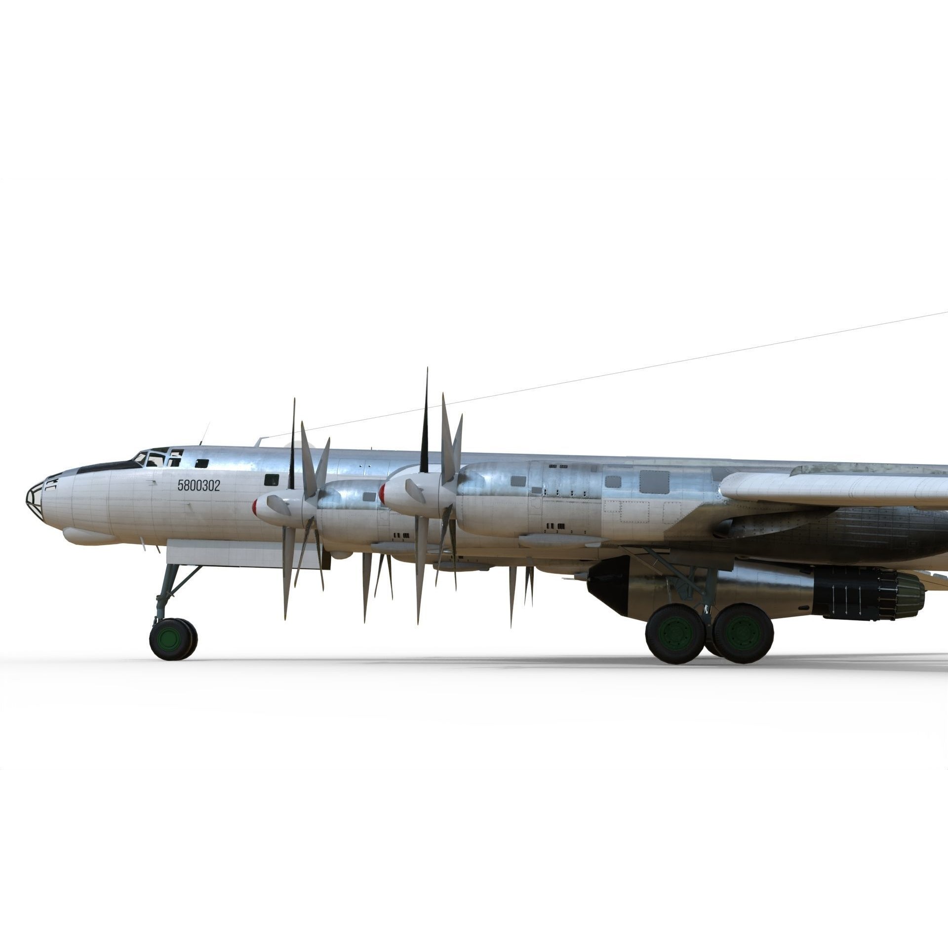 Tupolev Tu-95V Bear A - Game-Ready 3D Model - View 8