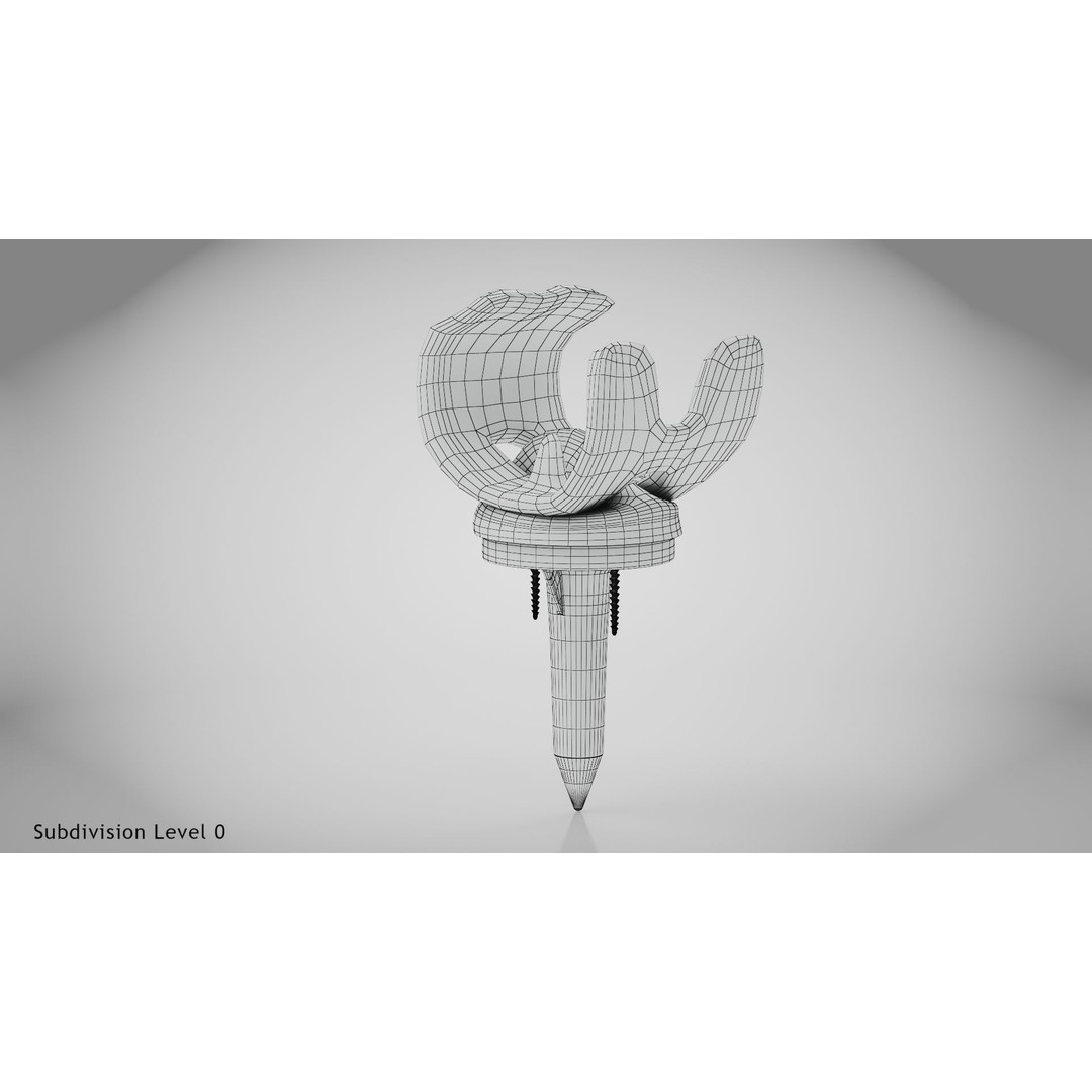 Knee Implant 3D Model – Low Poly Medical Device, PBR Textures, FBX - View 13