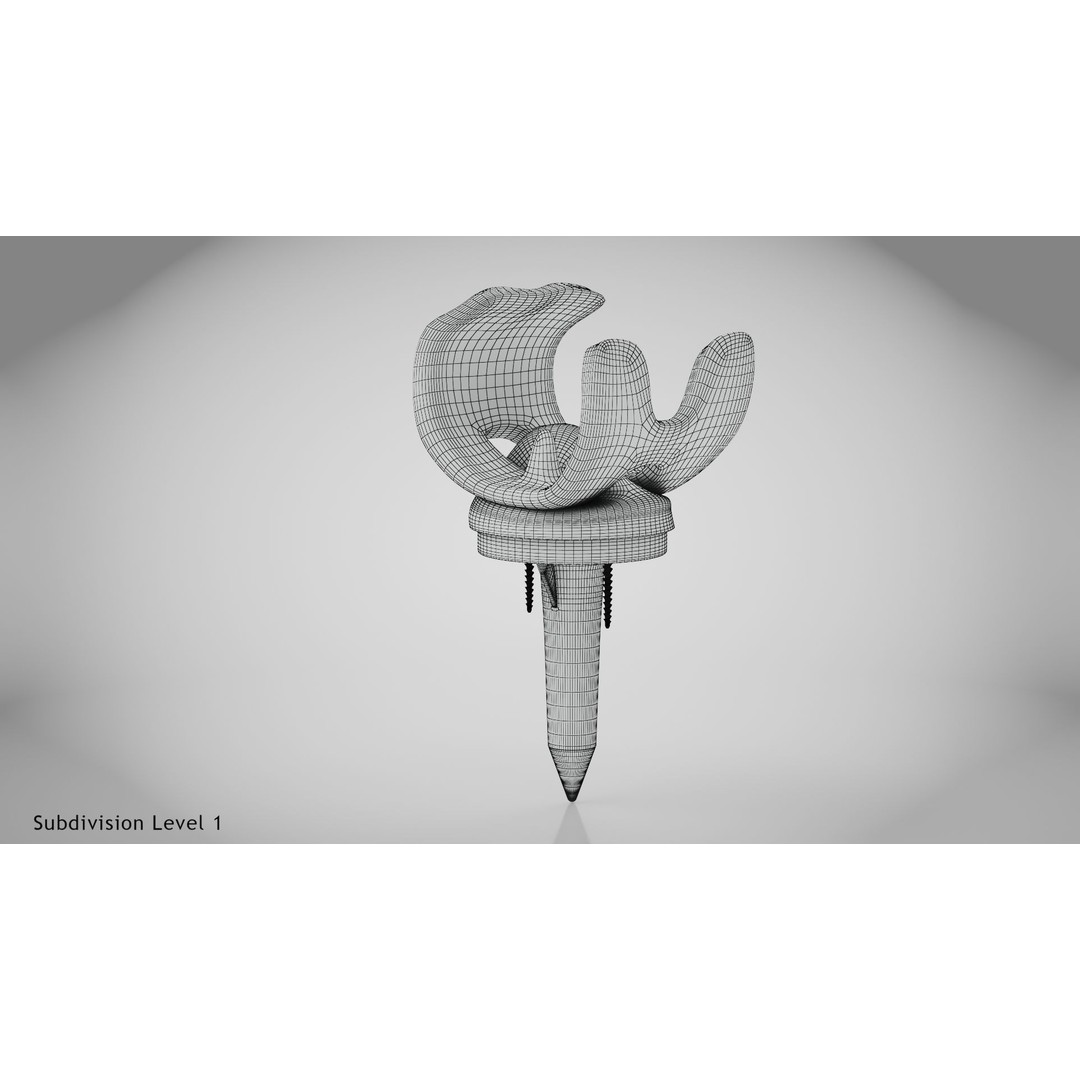 Knee Implant 3D Model – Low Poly Medical Device, PBR Textures, FBX - View 14