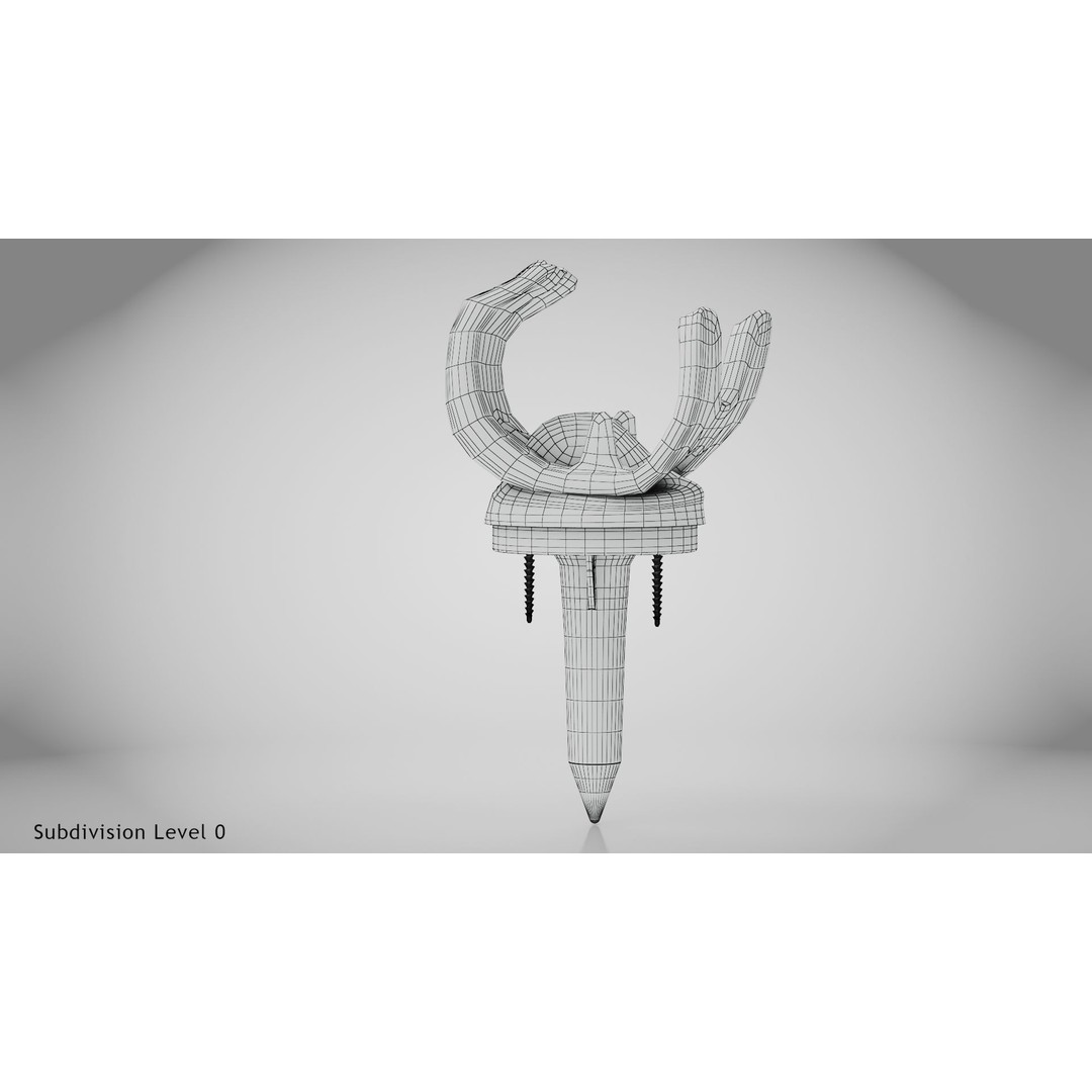 Knee Implant 3D Model – Low Poly Medical Device, PBR Textures, FBX - View 19