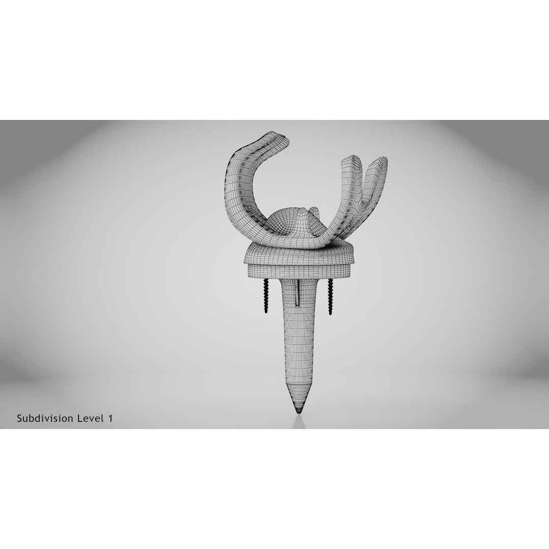 Knee Implant 3D Model – Low Poly Medical Device, PBR Textures, FBX - View 20