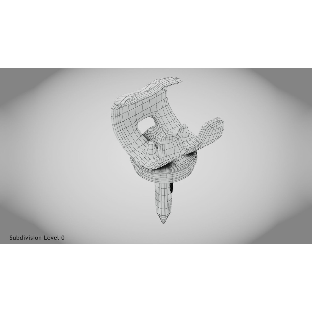 Knee Implant 3D Model – Low Poly Medical Device, PBR Textures, FBX - View 21