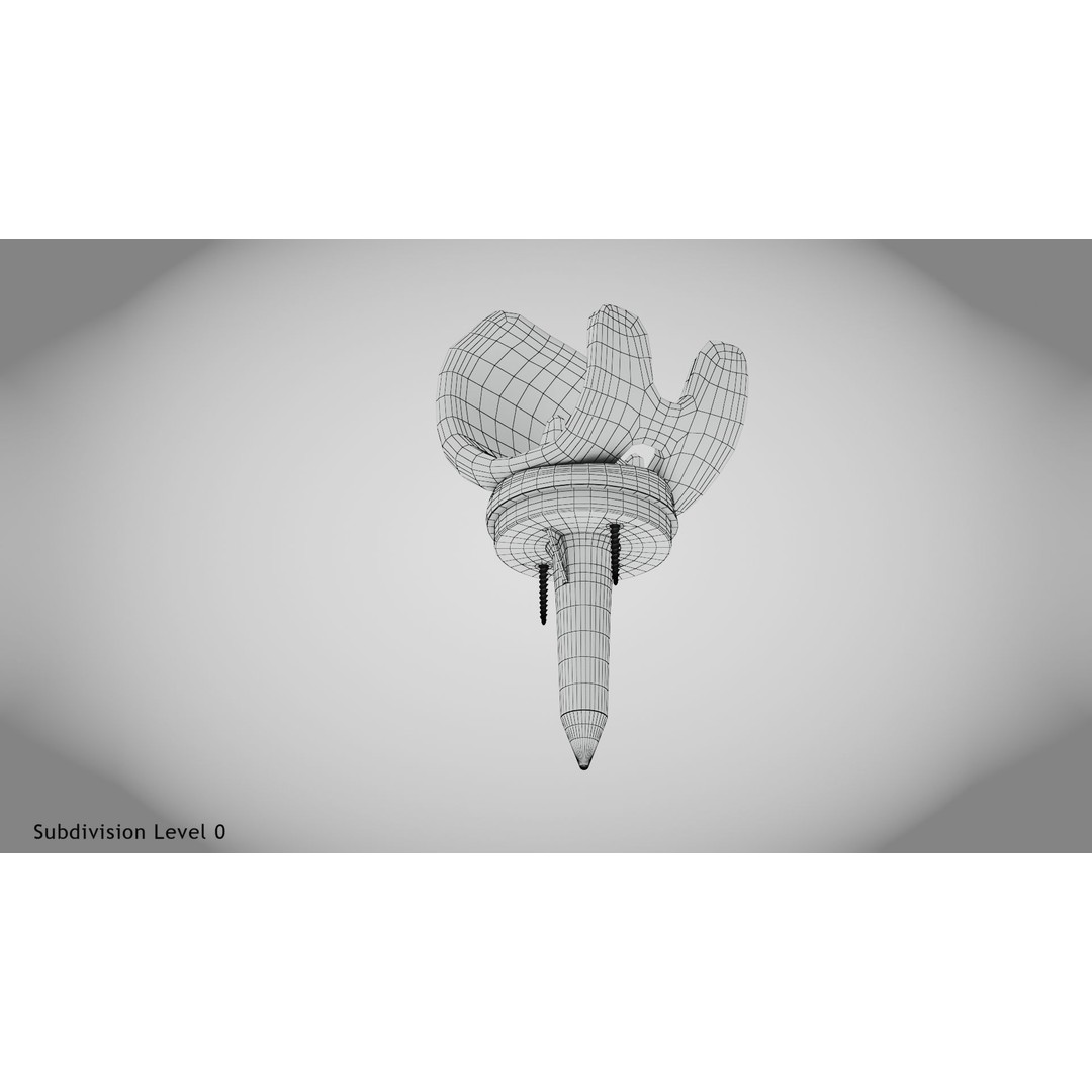 Knee Implant 3D Model – Low Poly Medical Device, PBR Textures, FBX - View 23