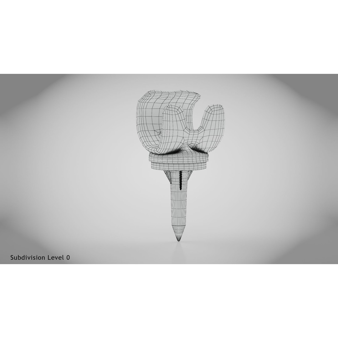 Knee Implant 3D Model – Low Poly Medical Device, PBR Textures, FBX - View 25