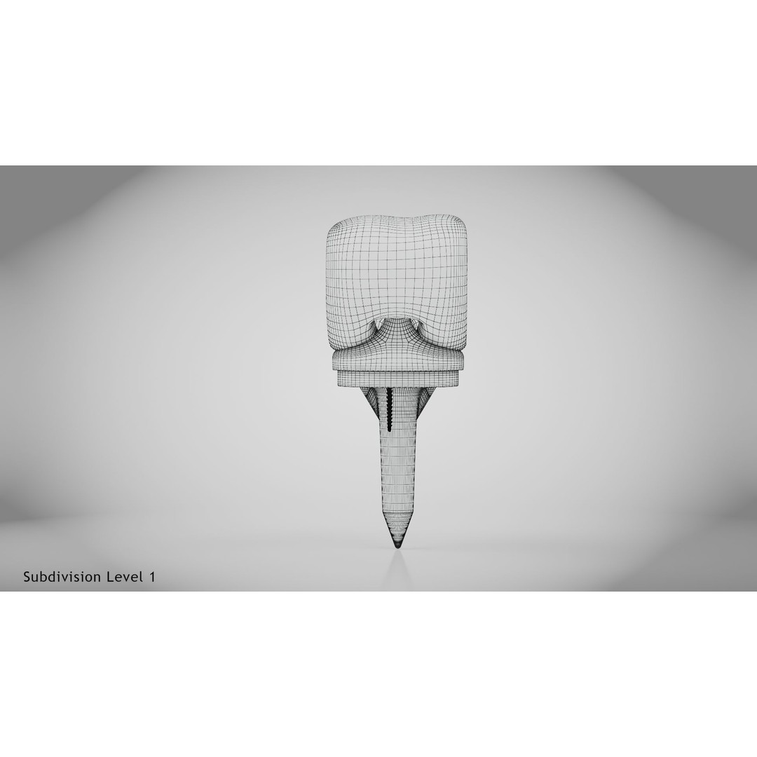 Knee Implant 3D Model – Low Poly Medical Device, PBR Textures, FBX - View 28