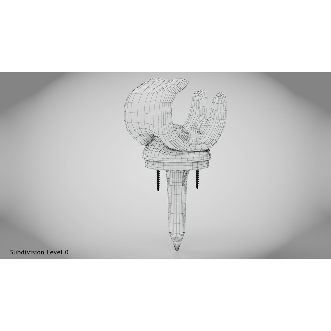 Knee Implant 3D Model – Low Poly Medical Device, PBR Textures, FBX - View 29