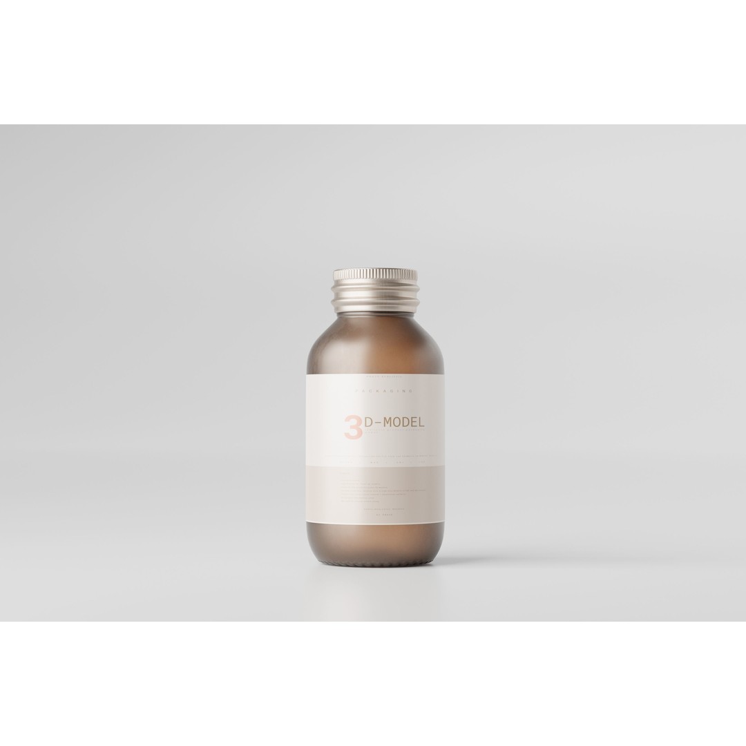 Glass Bottle Collection 3D Model – Low Poly PBR Models for Cosmetics - View 11