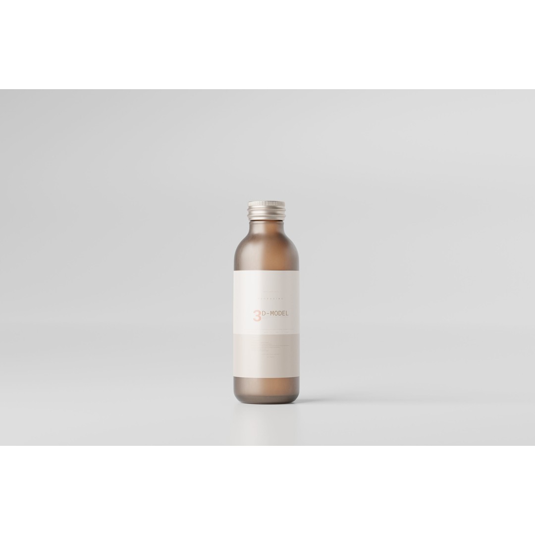 Glass Bottle Collection 3D Model – Low Poly PBR Models for Cosmetics - View 12
