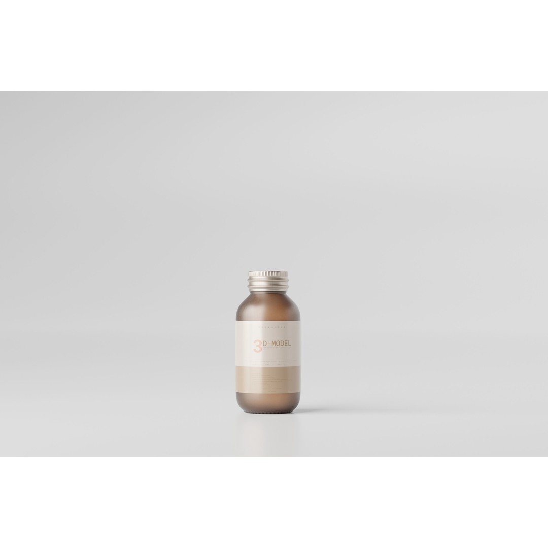 Glass Bottle Collection 3D Model – Low Poly PBR Models for Cosmetics - View 13