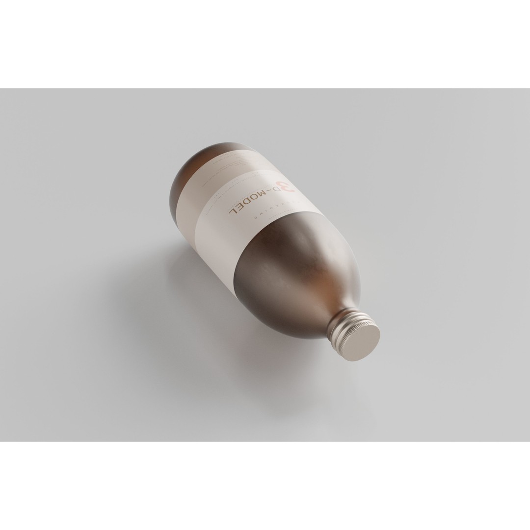 Glass Bottle Collection 3D Model – Low Poly PBR Models for Cosmetics - View 17